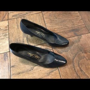 Blue Leather Heels-Size 8 1/2